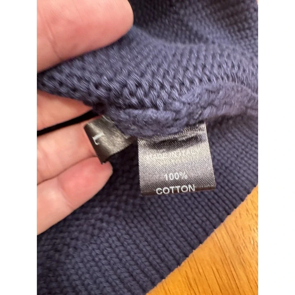 Panerai Roll Neck Sweater Blue Knit 100% Cotton Men's